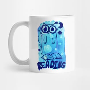 Reading Watercolor Cat Mug